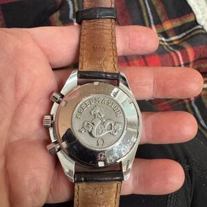 Vintage Omega Speedmaster Watch with Black Leather Strap